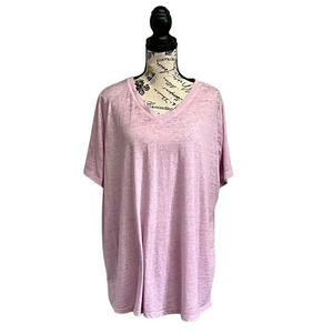 Cato Womens Soft Purple Club Knit Semi Sheer Breathable Tunic T Shirt  18/20W
